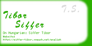tibor siffer business card